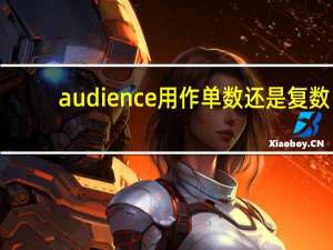 audience用作单数还是复数