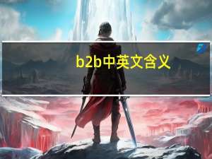 b2b中英文含义