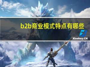 b2b商业模式特点有哪些