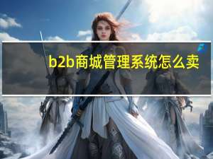 b2b商城管理系统怎么卖
