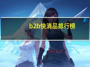 b2b快消品排行榜