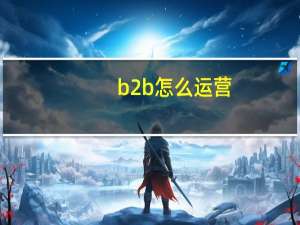 b2b怎么运营