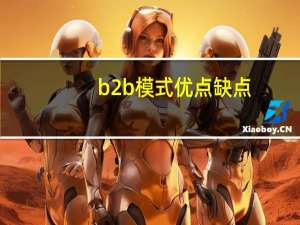 b2b模式优点缺点