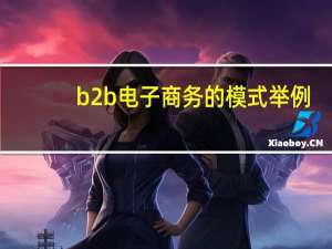 b2b电子商务的模式举例
