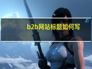 b2b网站标题如何写