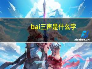 bai三声是什么字