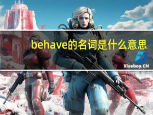 behave的名词是什么意思