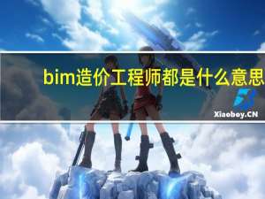bim造价工程师都是什么意思