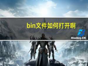 bin文件如何打开啊（bin文件如何打开）