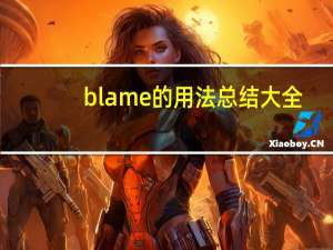 blame的用法总结大全