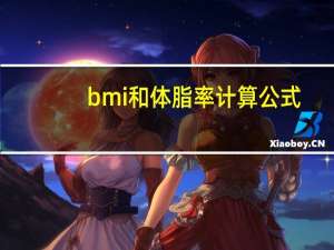 bmi和体脂率计算公式