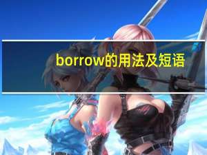 borrow的用法及短语
