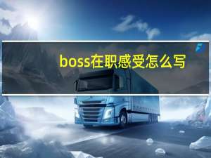 boss在职感受怎么写