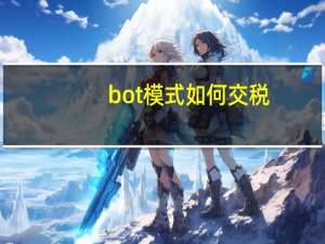 bot模式如何交税