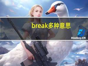 break多种意思