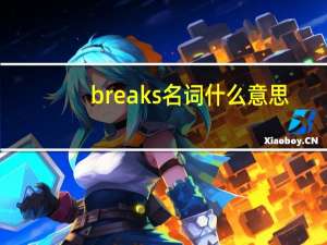 breaks名词什么意思