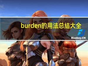 burden的用法总结大全