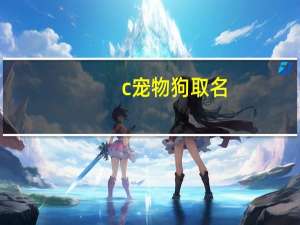 c宠物狗取名