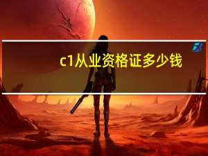 c1从业资格证多少钱