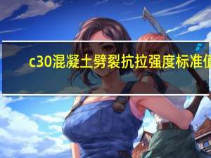 c30混凝土劈裂抗拉强度标准值
