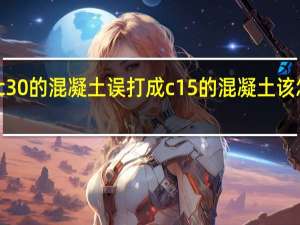 c30的混凝土误打成c15的混凝土该怎么办
