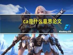 ca是什么意思论文