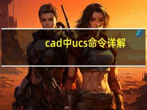 cad中ucs命令详解（cad中ucs命令怎么用）