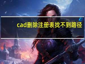 cad删除注册表找不到路径（cad删除注册表）