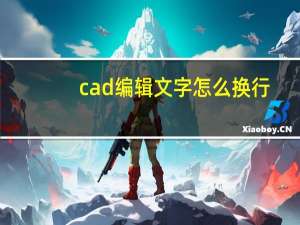 cad编辑文字怎么换行（cad编辑文字）