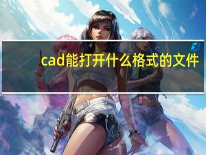cad能打开什么格式的文件