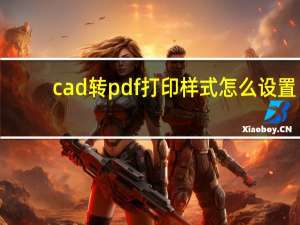 cad转pdf打印样式怎么设置（cad转pdf）