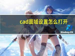 cad面域设置怎么打开