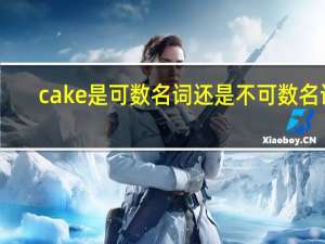 cake 是可数名词还是不可数名词