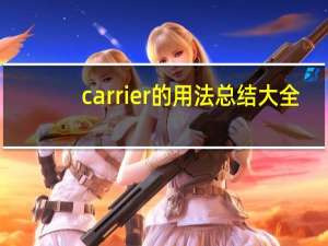 carrier的用法总结大全