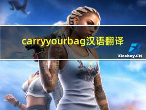 carry your bag汉语翻译（carry your bag怎么读）