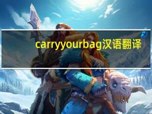 carry your bag汉语翻译（carry your bag怎么读）