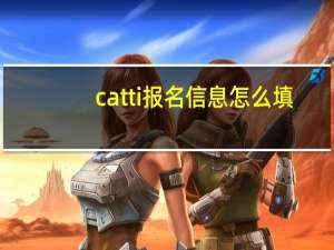 catti报名信息怎么填