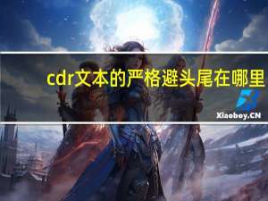 cdr文本的严格避头尾在哪里（cdr标点符号避头尾）