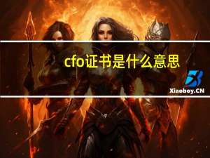 cfo证书是什么意思（cfo证书）