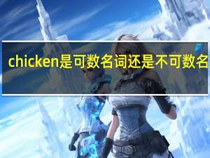 chicken是可数名词还是不可数名词吗