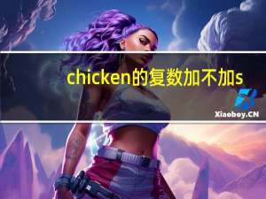 chicken的复数加不加s