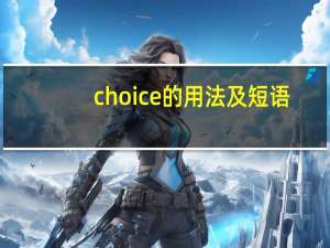 choice的用法及短语