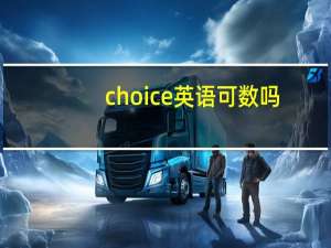 choice英语可数吗