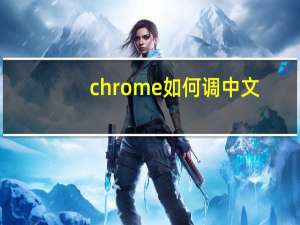 chrome如何调中文