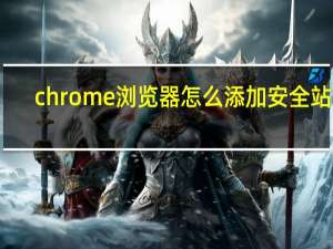chrome浏览器怎么添加安全站点