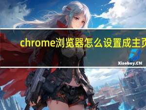 chrome浏览器怎么设置成主页