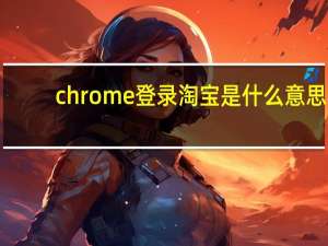 chrome登录淘宝是什么意思