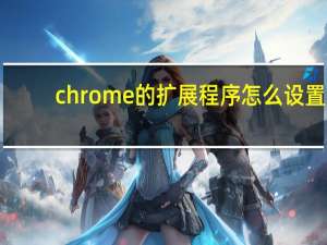 chrome的扩展程序怎么设置