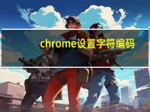 chrome设置字符编码