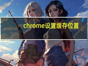 chrome设置缓存位置